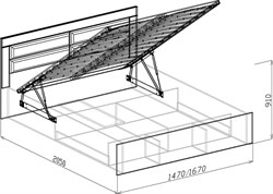 Корвет люкс №33 Кровать с подъемным механизмом №2 1.4 м Союз-мебель Союз-мебель МФ - фото 2
