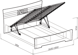 Атлантида Кровать с подъемным механизмом №1 1.4 м Союз-мебель Союз-мебель МФ - фото 2