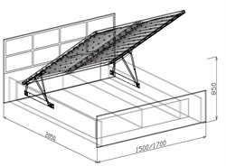 Палермо Кровать с подъемным механизмом №1 1.6 м Союз-мебель Союз-мебель МФ - фото 2