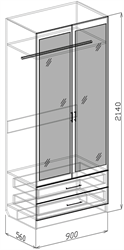Токио Шкаф 2-х створчатый с ящиками Союз-мебель МФ - фото 2