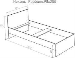 Николь Кровать односпальная 0,9 НК НК-мебель МФ - фото 7