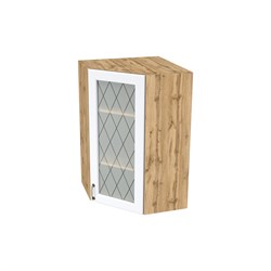 Ницца Шкаф верхний высокий угловой со стеклом ШВУС 599 СМ Сурская Мебель МФ - фото 3