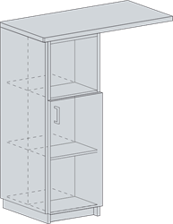 Маори Шкаф нижний барный высокий с нишей правый ШН 407 СМ Сурская Мебель МФ - фото 1