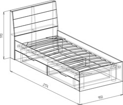 Фокус Кровать одинарная с ящиками №12 Союз-мебель Союз-мебель МФ - фото 2