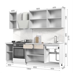 Кухонный гарнитур без столешницы Альфа 180см СТМ Стенд-Мебель МФ - фото 6