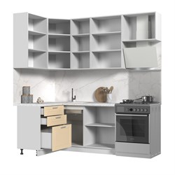 Кухонный гарнитур угловой высокий без столешницы Альфа 120х160см h=2370мм СТМ Стенд-Мебель МФ - фото 6