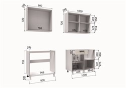 Кухонный гарнитур Ривьера 1,8м Карбон Брюле/Карбон Латте (готовое решение) Micon Микон МФ - фото 2