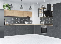 Лофт Кухонный гарнитур угловой 2,4х2,4м Дуб цикорий/Бетон темный ДСВ ДСВ МФ - фото 1