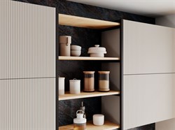 Марта/Мелисса Кухонный гарнитур угловой 1,0х3,2х2,55м Графит Скин/Бежевый Скин ДСВ ДСВ МФ - фото 5