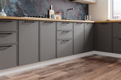 Марта/Мелисса Кухонный гарнитур угловой 1,0х3,2х2,55м Графит Скин/Бежевый Скин ДСВ ДСВ МФ - фото 4