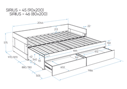 Сириус кровать раздвижная с ящиками Гуд Лакк МФ - фото 30