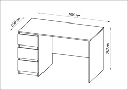 Кастор стол письменный с ящиками 116х65 см Гуд Лакк МФ - фото 10