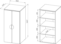 Пикси Шкаф распашной с тремя полками 60х57х120 Гуд Лакк МФ - фото 15