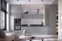 Кухня Перфетта Royal Platinum Grey МДФ прямая Сурская Мебель МФ - фото 1