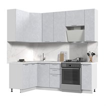 Кухонный гарнитур угловой высокий без столешницы Бетоны 130х170см h=2370мм СТМ Стенд-Мебель МФ - фото 1