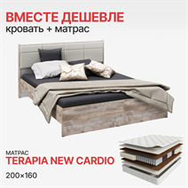 Комплект Кровать Соната 1,6м + Матрас Terapia New Cardio (1600*2000) Микон МФ - фото 1