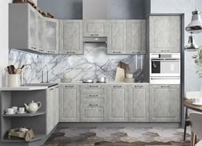 Капри Кухонный гарнитур угловой 1,7х2,9м Камень светлый ДСВ  - фото 1