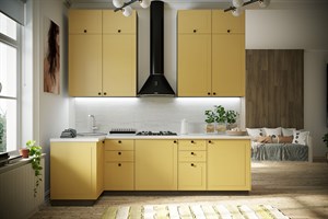 Кухня Перфетта 1000*2600 Горчица софт МДФ угловая  - фото 1