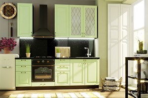 Кухня Ницца 2200 Дуб оливковый МДФ прямая Сурская Мебель МФ - фото 1