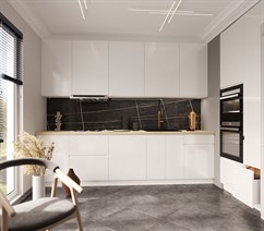 Кухня Маори 2800 Бланко Эмаль прямая Сурская Мебель МФ - фото 1