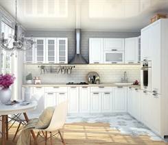Кухня Прага 3400*2400 Белое дерево МДФ угловая Сурская Мебель МФ - фото 1