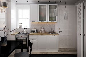 Кухня Ницца Royal 1600 Blanco МДФ прямая Сурская Мебель МФ - фото 1