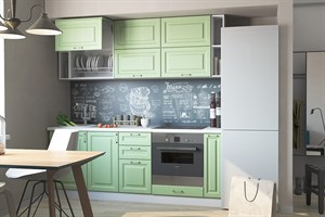 Кухня Ницца 2100 Дуб оливковый МДФ прямая Сурская Мебель МФ - фото 1