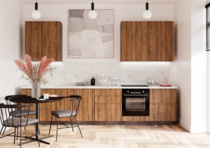 Кухня Беверли 3400 Дуб Бурбон МДФ прямая Сурская Мебель МФ - фото 1