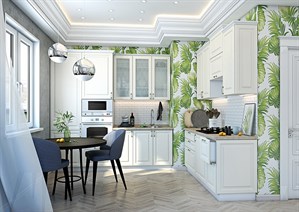 Кухня Ницца 2400*1800 Дуб кремовый МДФ угловая Сурская Мебель МФ - фото 1